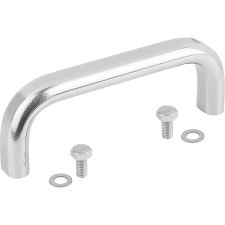 Kipp Pull Handle A=180, L=190, H=39, Stainless Steel Semi-Gloss Vibratory, D=M05 K1086.1801005